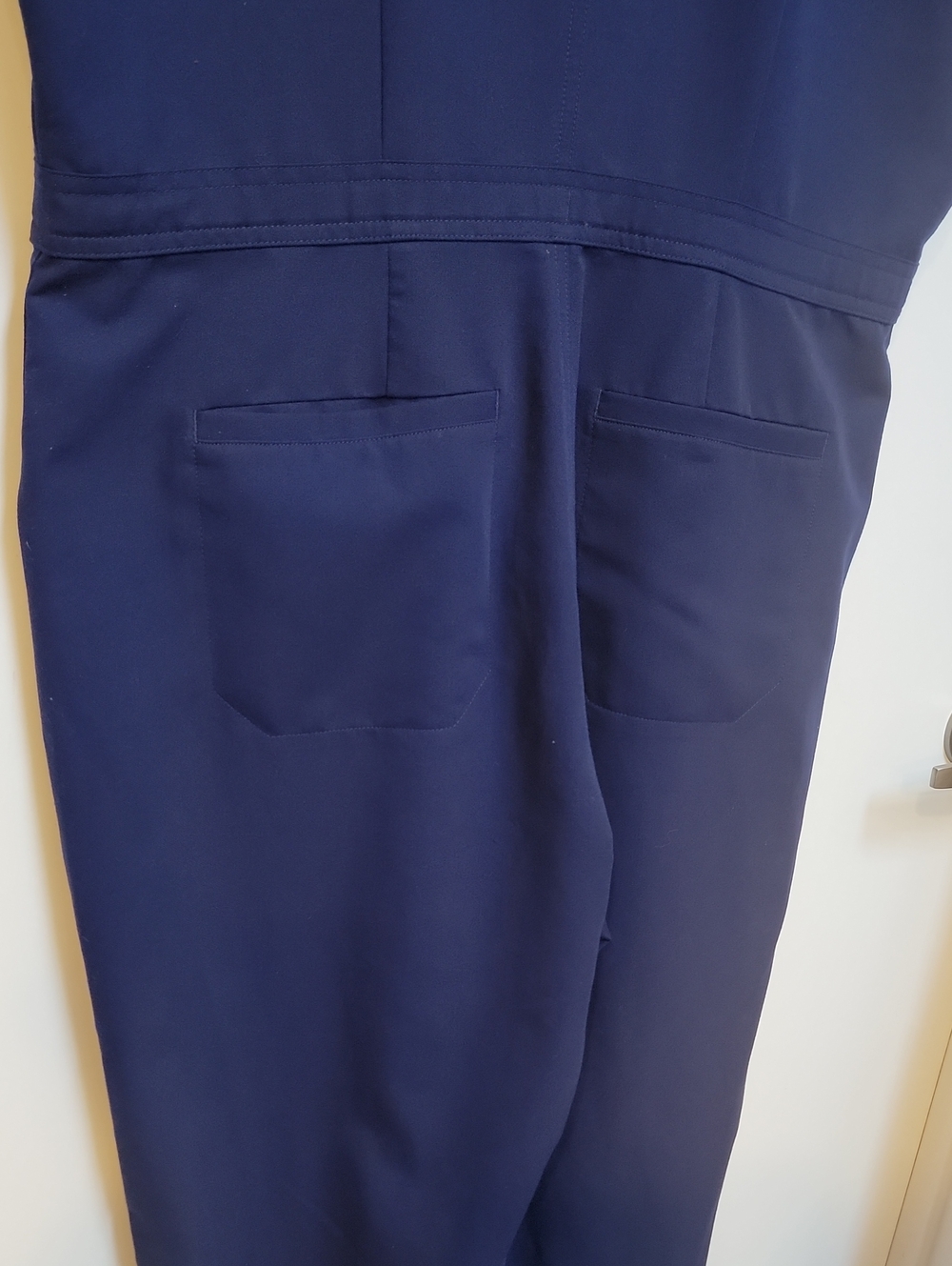 Figs Navy Women's Scrub Wide-Leg Jumpsuit with Drawstring Waist - Picture 10 of 16